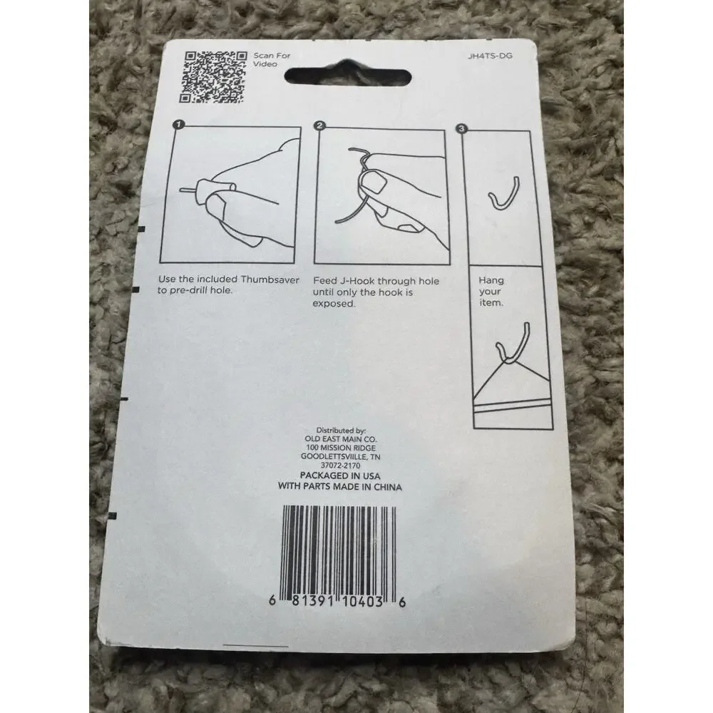 Pro Essentials J-Hooks Wire Picture Hooks 5 Pc 20 lb Capacity New Sealed